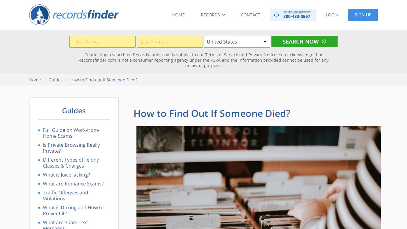 How to Find out if Someone Died in US? - RecordsFinder